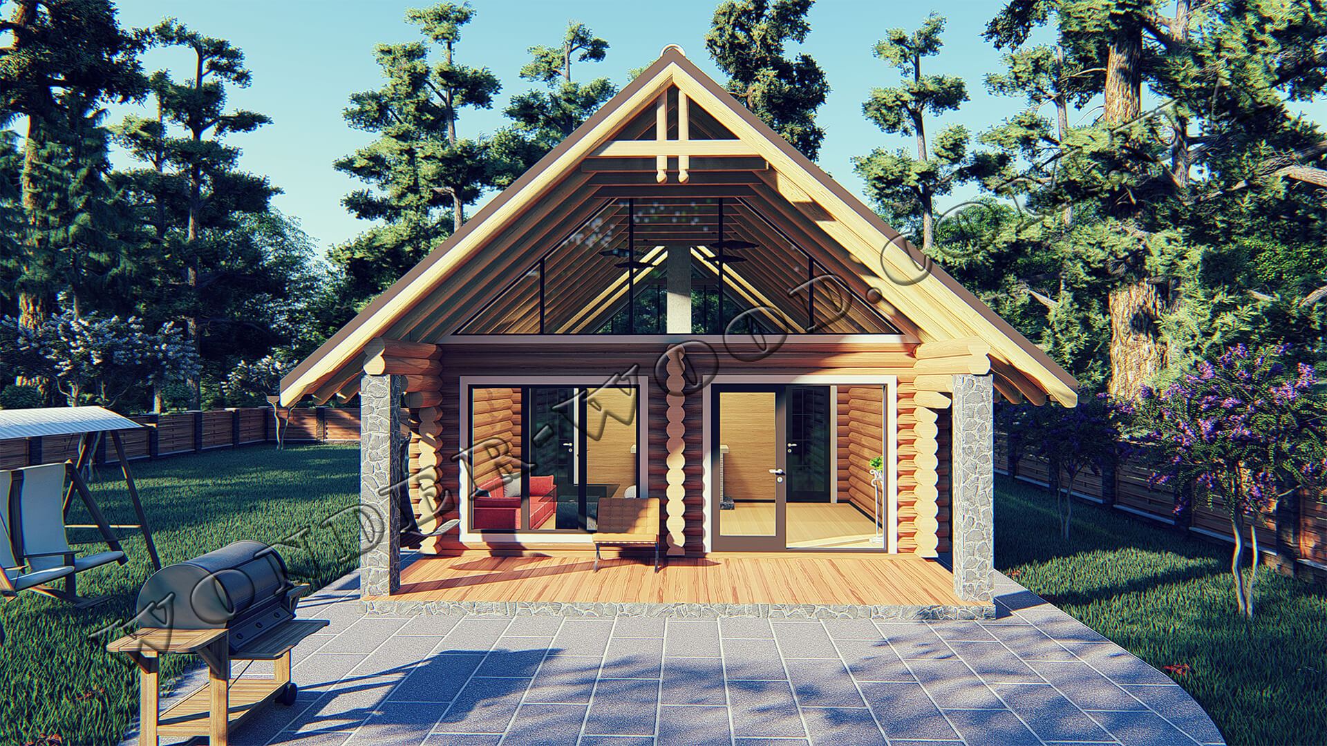 Haus aus einer Holzbar "NEAPEL"-4