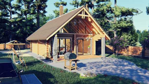 Haus aus einer Holzbar "NEAPEL"-3